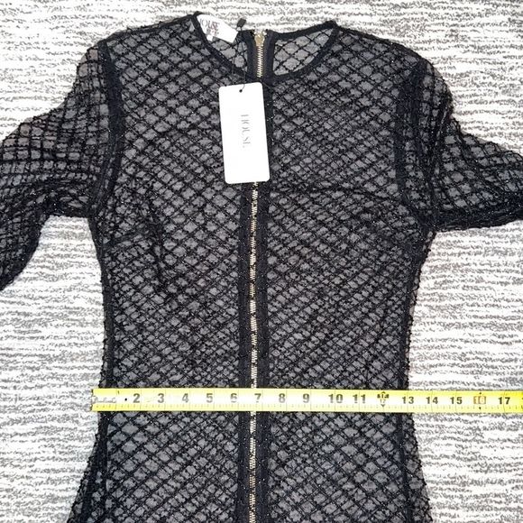 NWT House of CB Black Crystal Fishnet Maxi Dress - Picture 8 of 13